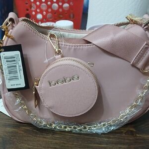 Bebe Blush Shoulder Bag with Gold Accents NWT